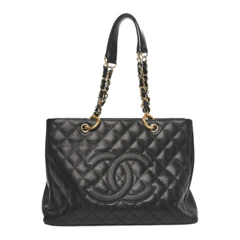 CHANEL Caviar Quilted Grand Shopping Tote GST Black