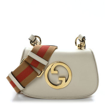 GUCCI Roxy Calfskin Web Mini Blondie Shoulder Bag White