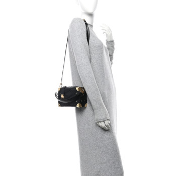 LOUIS VUITTON Lambskin Malletage Side Trunk PM Black