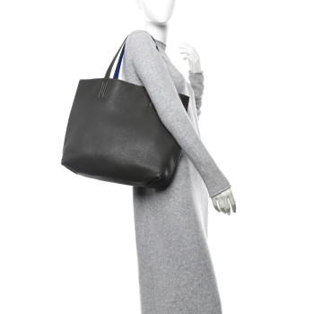 HERMES Taurillon Clemence Double Sens 45 Reversible Tote Graphite Bleu Electrique