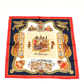 HERMES Silk Salzburg Scarf 90