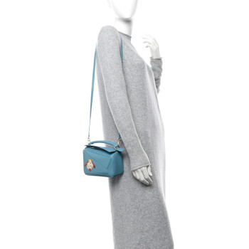LOEWE X HOWLS MOVING CASTLE Satin Calfskin Mini Heen Puzzle Bag Light Blue
