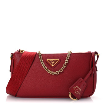PRADA Saffiano Lux Re-Edition 2000 Shoulder Bag Fuoco