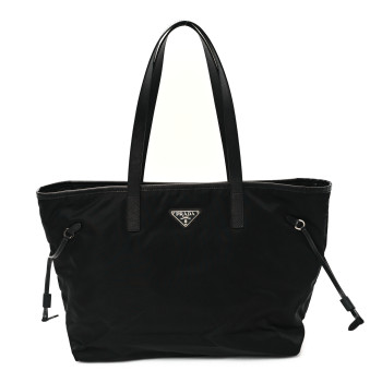 PRADA Tessuto Nylon Saffiano Shopping Tote Black