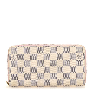 LOUIS VUITTON Damier Azur Zippy Wallet Rose Ballerine