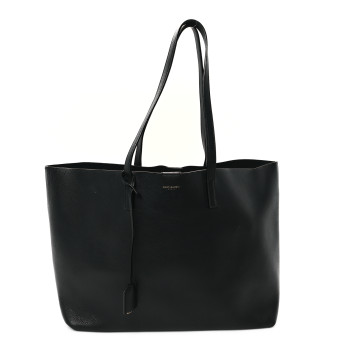 SAINT LAURENT Calfskin Large Shopping Tote Black