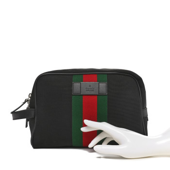 GUCCI Techno Canvas Web Toiletry Case Black