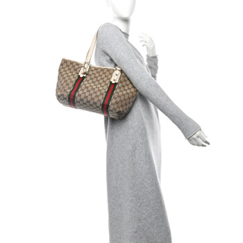 GUCCI Monogram Medium Jolicoeur Tote White