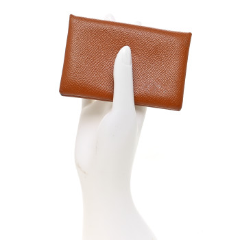 HERMES Epsom Calvi Card Case Gold
