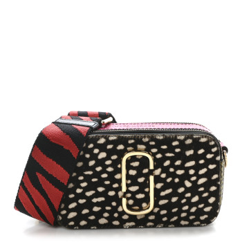 MARC JACOBS Calf Hair Crocodile Snakeskin Embossed Calfskin Snapshot Camera Bag Multicolor