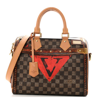 LOUIS VUITTON Transformed Damier Ebene Time Trunk Speedy Bandouliere 25 Black