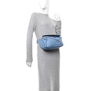 LOEWE Calfskin Small Puzzle Bumbag Dusty Blue
