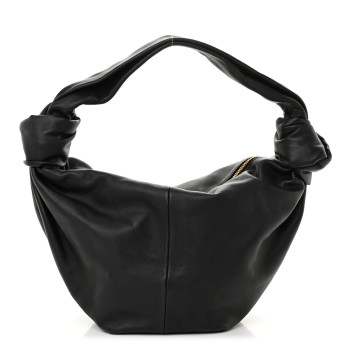 BOTTEGA VENETA Calfskin Teen Double Knot Hobo Black