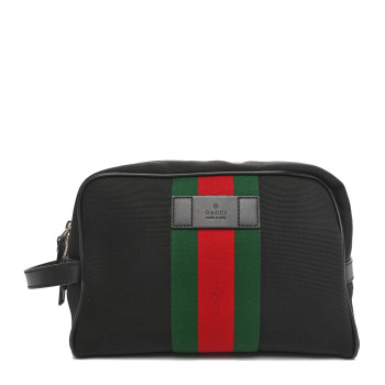 GUCCI Techno Canvas Web Toiletry Case Black
