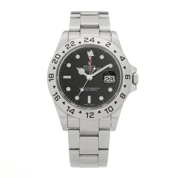 ROLEX Stainless Steel 40mm Oyster Perpetual Date Explorer II Watch Black 16570