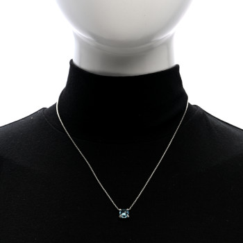 DAVID YURMAN Sterling Silver Diamond Blue Topaz 9mm Petite Chatelaine Pendant Necklace