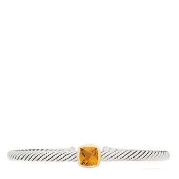 DAVID YURMAN Sterling Silver 18K Yellow Gold Citrine 4mm Albion Cable Bracelet