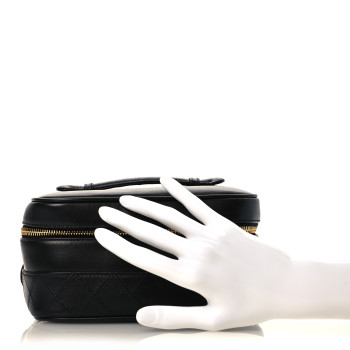 CHANEL Lambskin Vanity Cosmetic Case Black