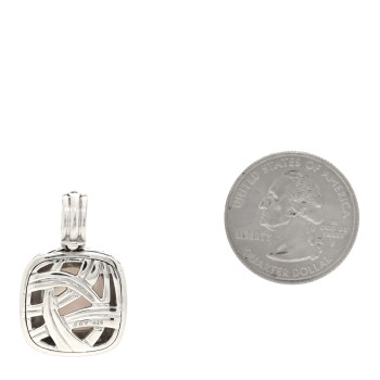 DAVID YURMAN Sterling Silver Diamond Mother of Pearl 14mm Albion Enhancer Pendant