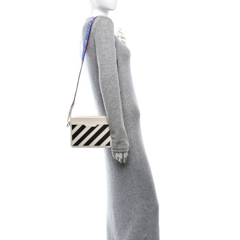 OFF-WHITE Saffiano Striped Binder Clip Camera Bag White Black Indus