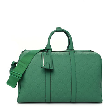 GUCCI Rubber Effect GG Embossed Duffle Bag New Shamarock