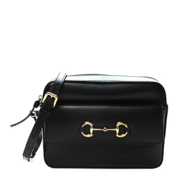 GUCCI Azalea Calfskin Small Horsebit 1955 Shoulder Bag Black