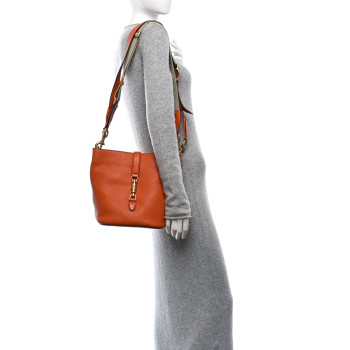 GUCCI Soft Grained Calfskin Small Jackie Bucket Bag Orange