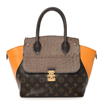 LOUIS VUITTON Monogram Ostrich Python Majestueux PM Yellow