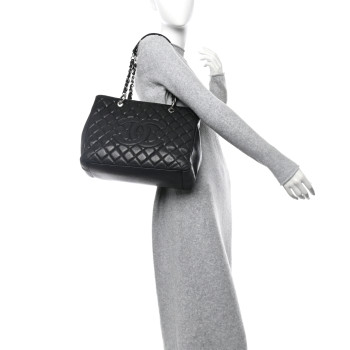 CHANEL Caviar Quilted Grand Shopping Tote GST Black