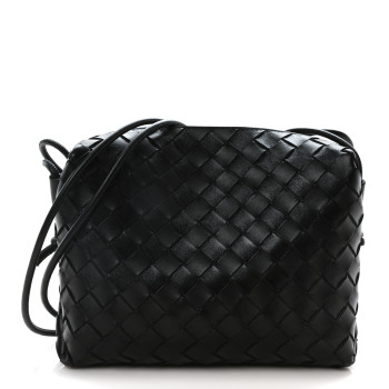 BOTTEGA VENETA Nappa Intrecciato Small Loop Camera Bag Black