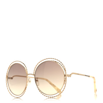 CHLOE Metal Carlina Oversize Round Sunglasses CE114ST Gold