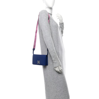 OFF-WHITE Calfskin Jitney 0.5 Crossbody Bag Blue