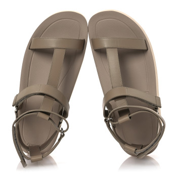 HERMES Calfskin Womens Enid Sandals 41 Argile