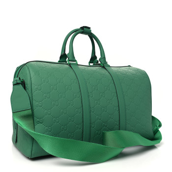 GUCCI Rubber Effect GG Embossed Duffle Bag New Shamarock