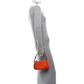 GUCCI Goatskin Mini Aphrodite Shoulder Bag Orange