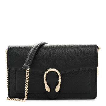 GUCCI Calfskin Dionysus NM Chain Wallet Black