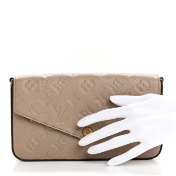 LOUIS VUITTON Empreinte Pochette Felicie Chain Wallet Tourterelle