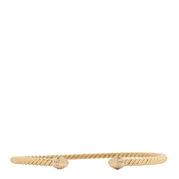 DAVID YURMAN 18K Yellow Gold Diamond 3mm Cablespira Bracelet