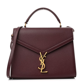 SAINT LAURENT Grain de Poudre Medium Classic Monogram Cassandra Top Handle Rouge Legion
