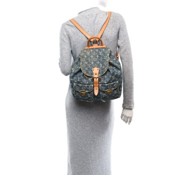 LOUIS VUITTON Denim Sac a Dos Backpack GM Blue