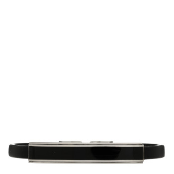 DAVID YURMAN Sterling Silver Leather Black Onyx Deco Bar Station Bracelet