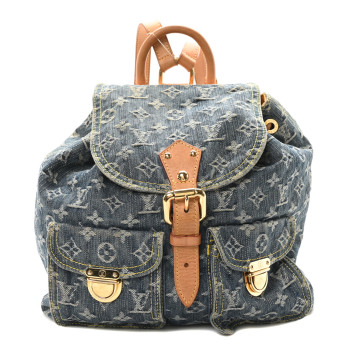 LOUIS VUITTON Denim Sac a Dos Backpack GM Blue