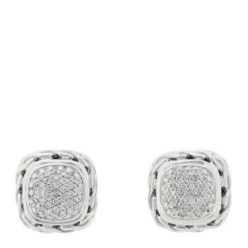 JOHN HARDY Sterling Silver Diamond Classic Chain Square Earrings