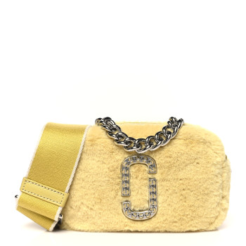 MARC JACOBS Faux Fur Plush Snapshot Camera Bag Chick Yellow