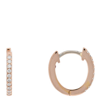 ROBERTO COIN 18K Rose Gold Diamond Classic Huggie Hoop Earrings