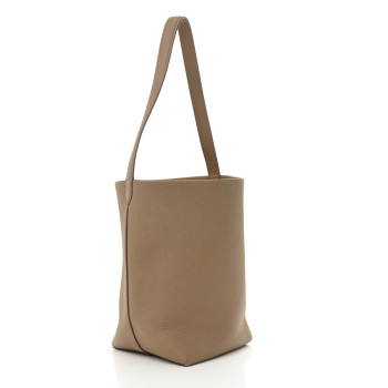 THE ROW Grained Calfskin Medium N/S Park Tote Dark Taupe