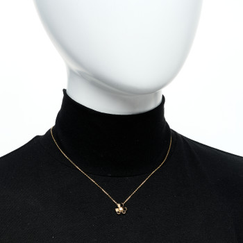 VAN CLEEF & ARPELS 18K Yellow Gold Diamond Mini Frivole Pendant Necklace