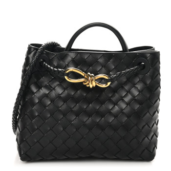 BOTTEGA VENETA Nappa Intrecciato Small Andiamo Shoulder Bag Black
