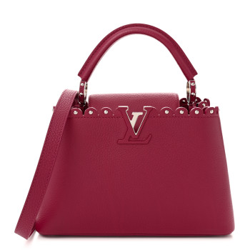 LOUIS VUITTON Taurillon Lace Croquets Capucines BB Groseille