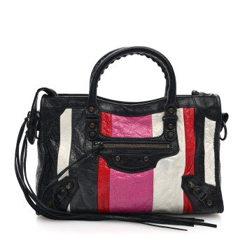 BALENCIAGA Agneau Arena Multicolore Classic Hardware S City Rose Gris White Black Rouge